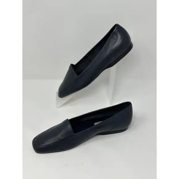 PARTNERS Dark Blue Leather Slip On Loafer Flats Shoes Women's Size 6 - Picture 4 of 10